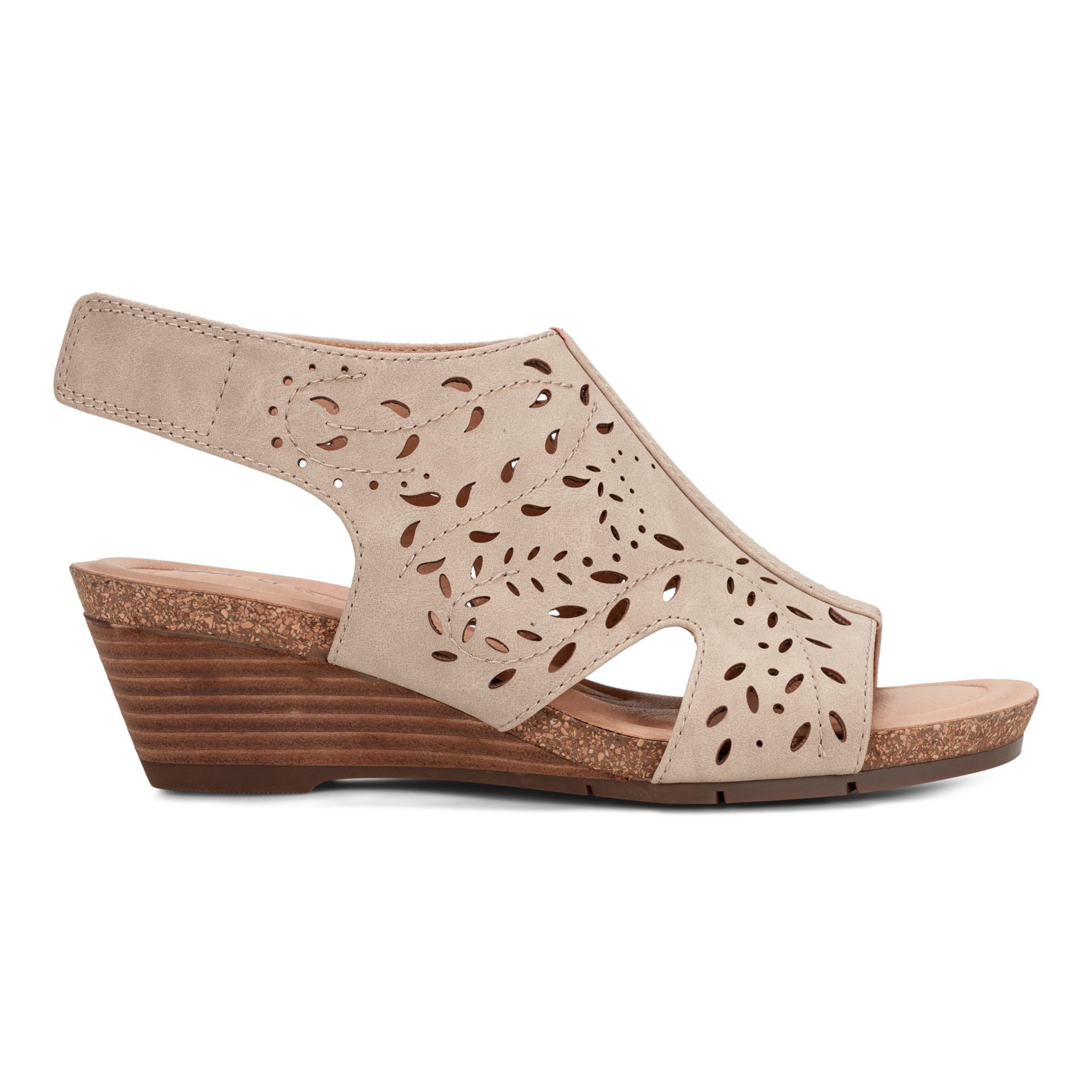 Halin Round Toe Casual Slingback Wedge Sandals