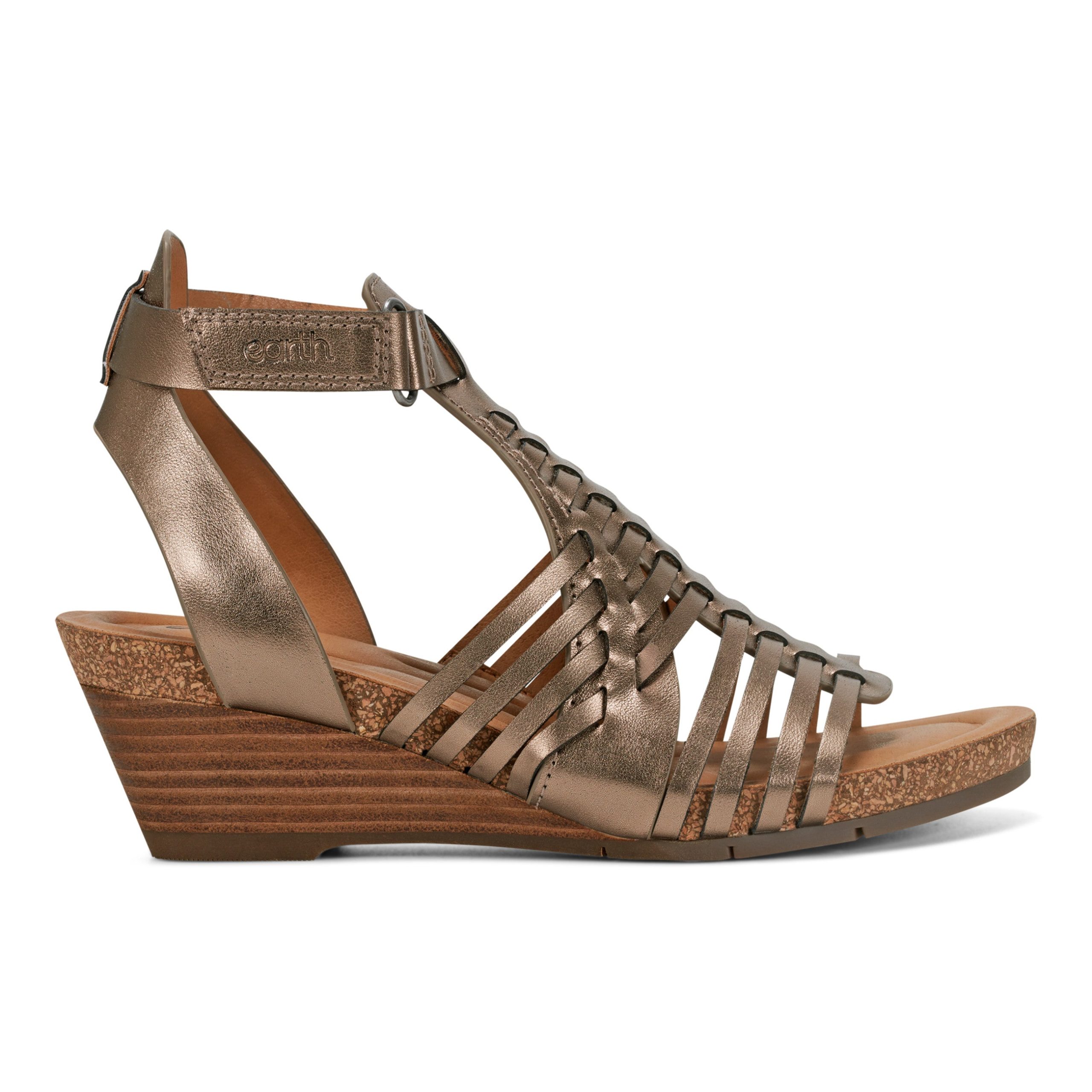Hattie Round Toe Strappy Wedge Sandals
