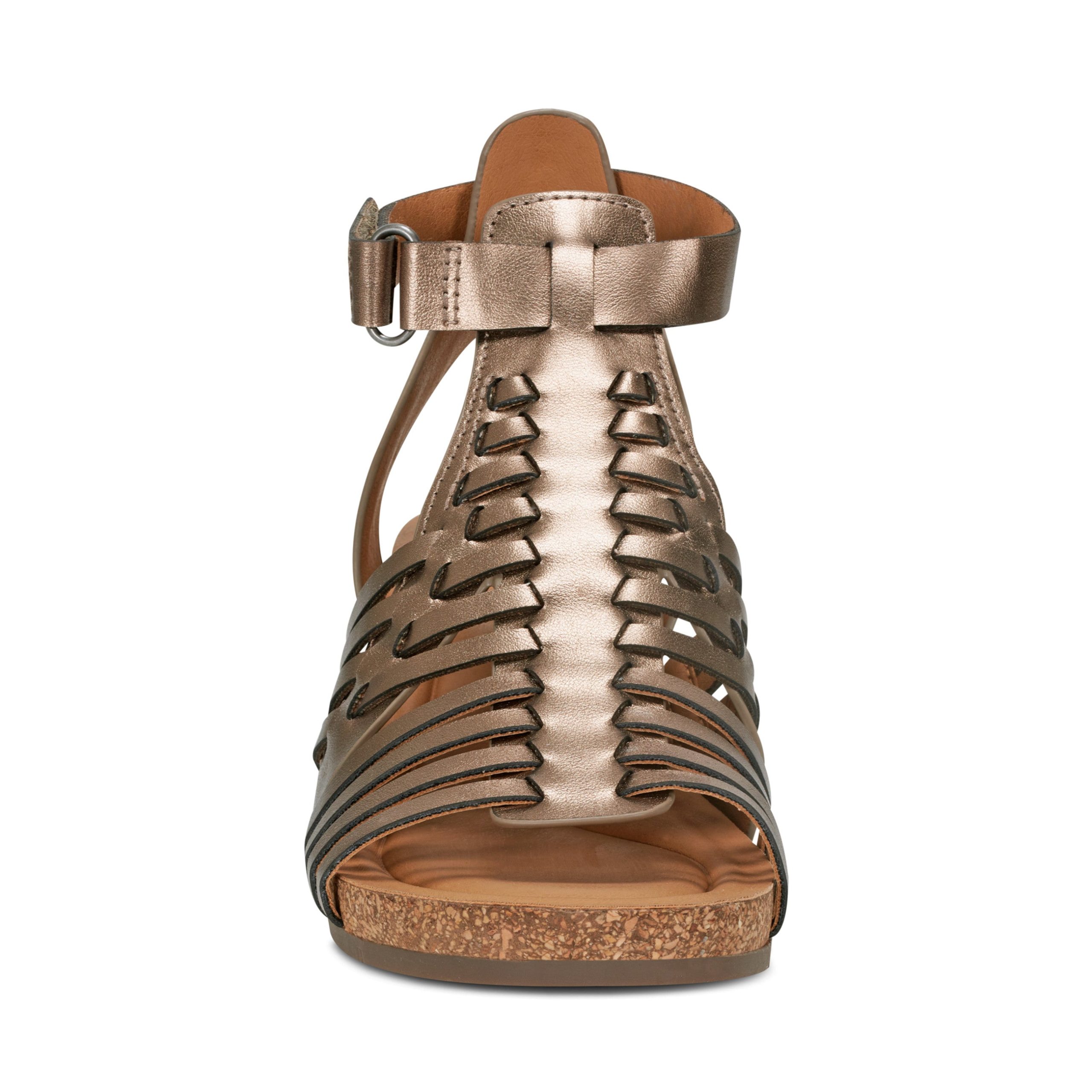 Hattie Round Toe Strappy Wedge Sandals - Image 3