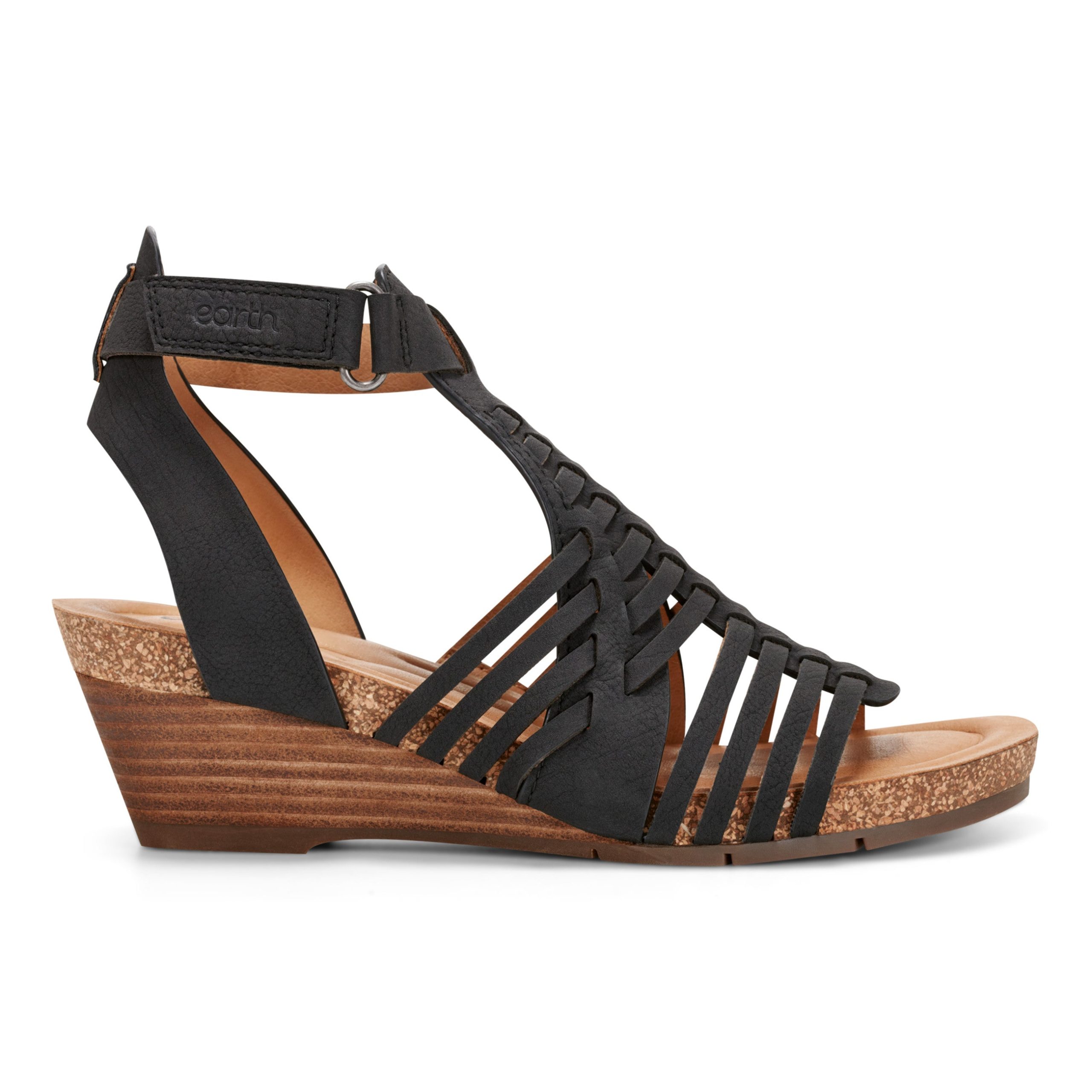 Hattie Round Toe Strappy Wedge Sandals