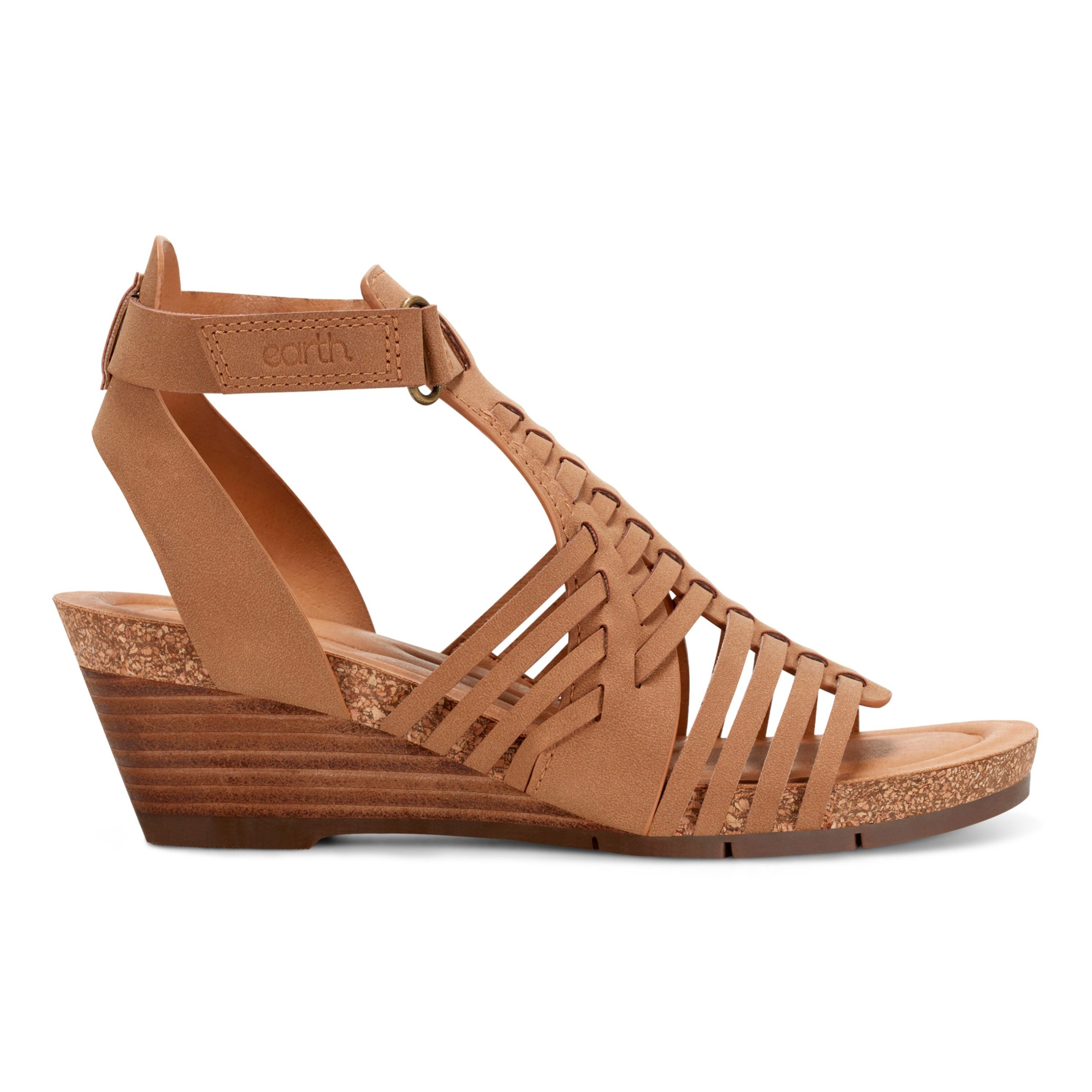 Hattie Round Toe Strappy Wedge Sandals