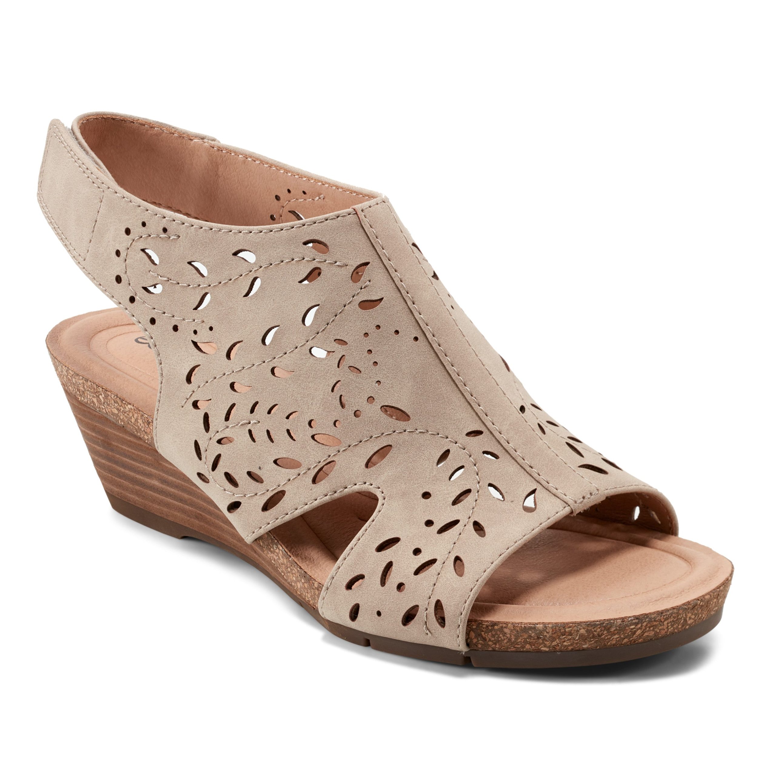 Halin Round Toe Casual Slingback Wedge Sandals - Image 2