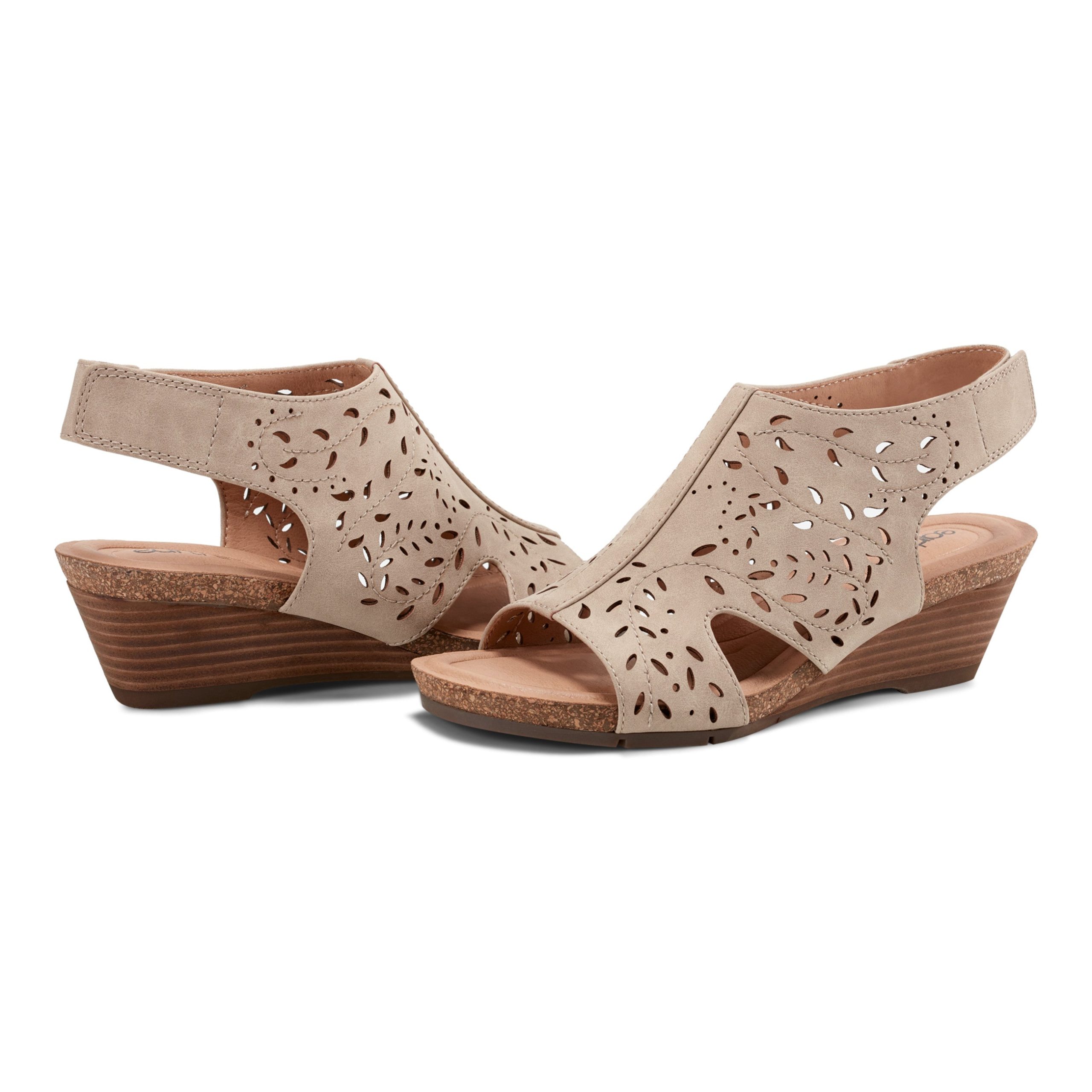 Halin Round Toe Casual Slingback Wedge Sandals - Image 8